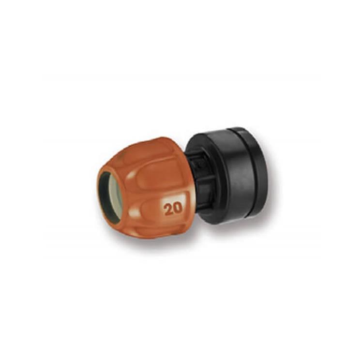 RACCORDO DIAMETRO 20 MM. PER COLLEGARE TUBI IRRIGAZIONE GIARDINO A PARTENZA FILETTATA MASCHIO DA 1”