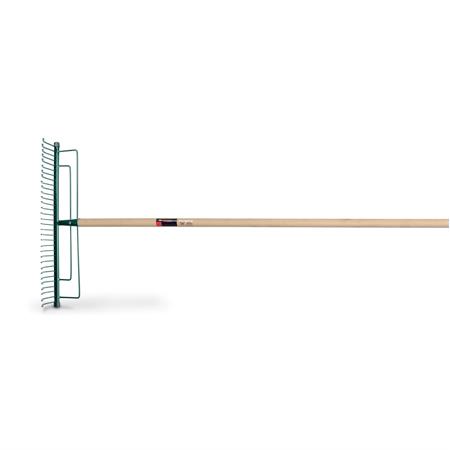 rastrello da prato 32 denti in acciaio con manico hasso