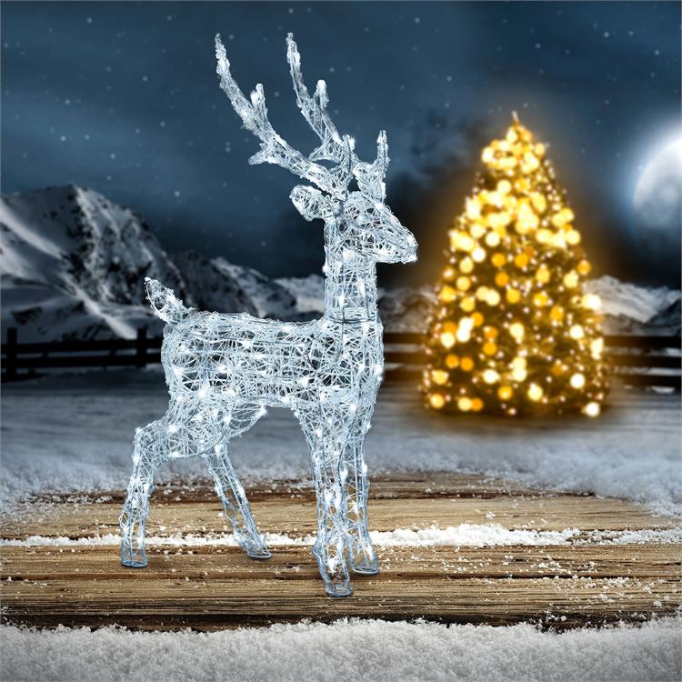 RENNA NATALIZIA LUMINOSA 3D 85CM - 120 DUAL LED - LUCE BIANCO CALDO + BIANCO