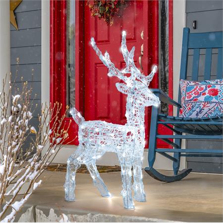 renna natalizia luminosa h65cm luce bianco freddo