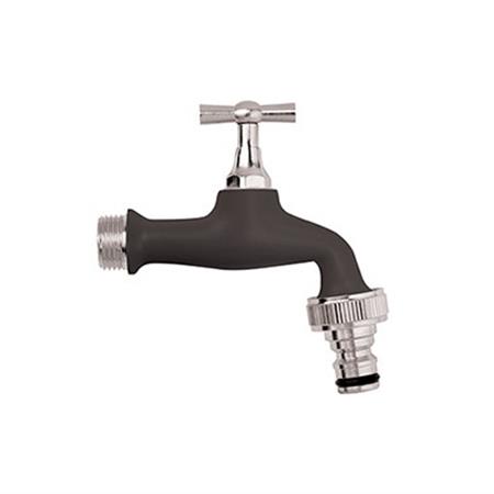 rubinetto da giardino con innesto rapido nero aquajet 995blk