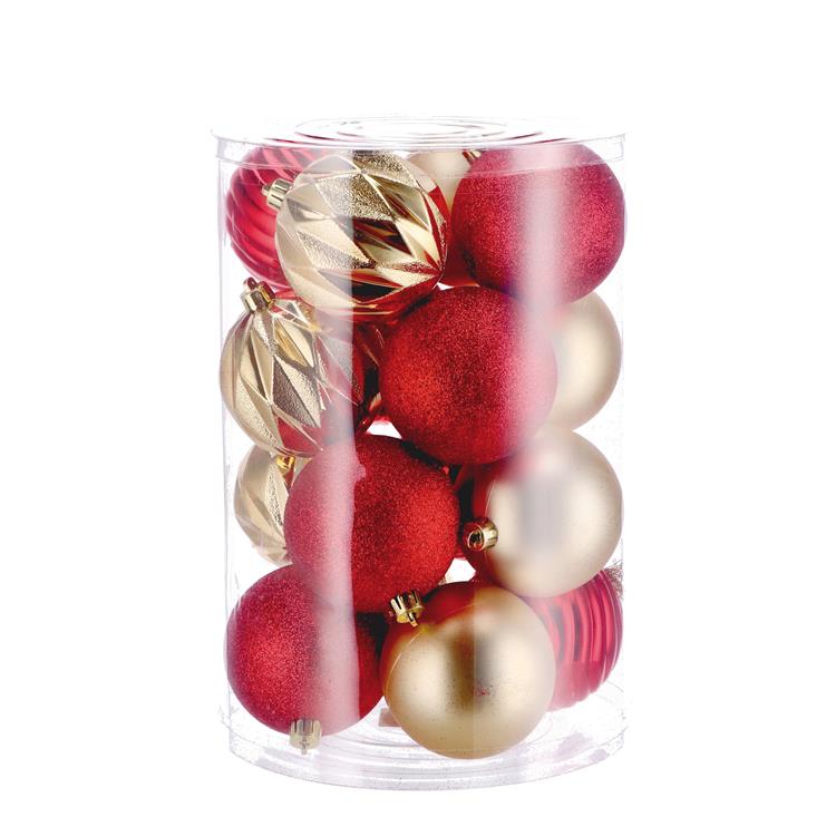SET 16 PALLINE DI NATALE ROSSE E ORO - ø8 CM