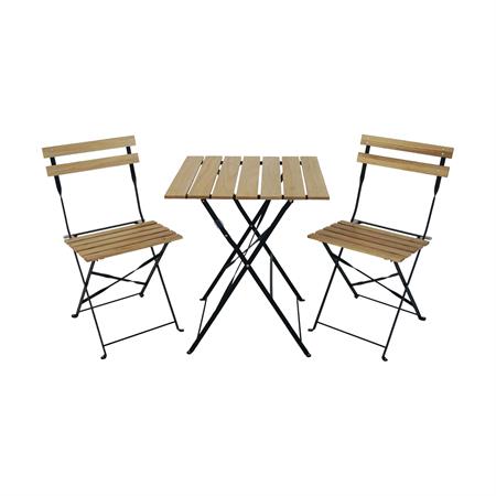 set tavole e sedie da balcone pieghevole coco in legno e metallo