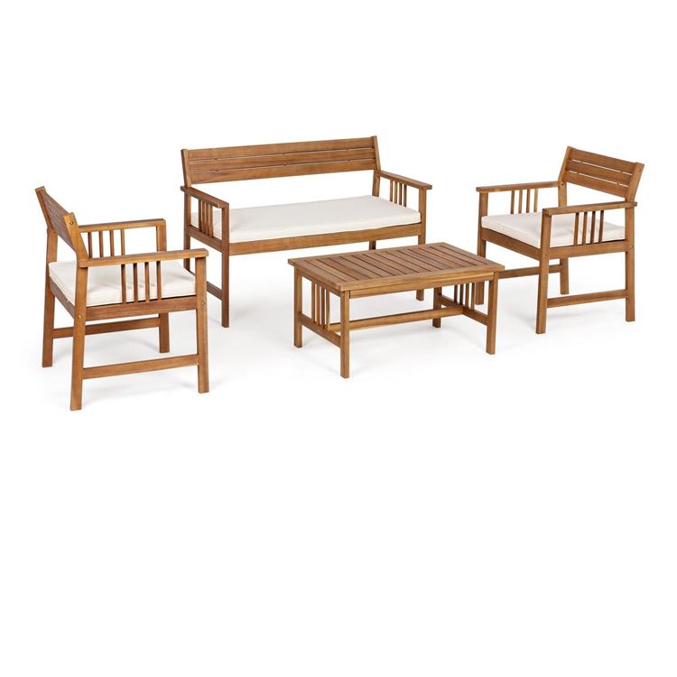 SALOTTO DA GIARDINO TAVOLO E SEDIE BIZZOTTO NOEMI ECRU