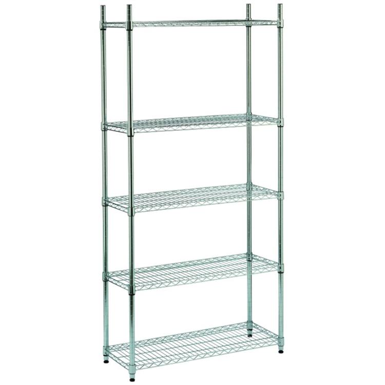 SCAFFALE ACCIAIO CROMATO 5 RIPIANI 90X35X180H