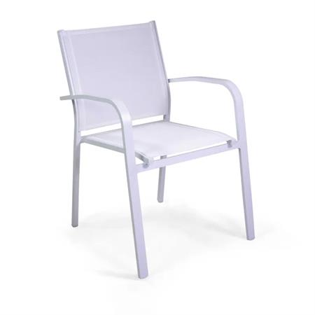 sedia da giardino in alluminio impilabile sullivan bianca