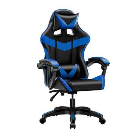 sedia gaming e ufficio con schienale alto reclinabile e imbottitura colore nero blu