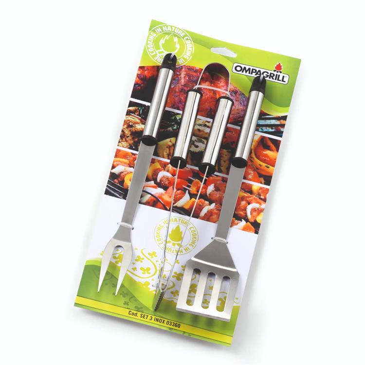 SET DI 3 UTENSILI DA BARBECUE OMPAGRILL