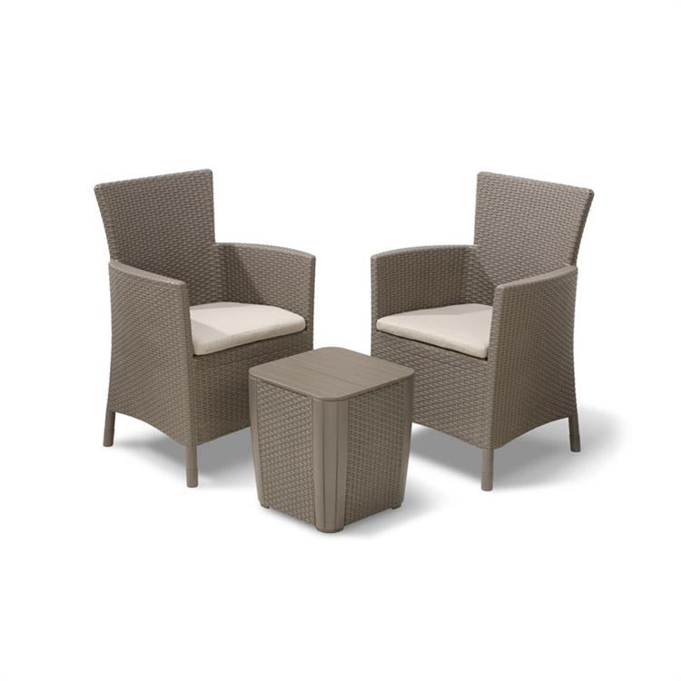 SET TAVOLO E SEDIE DA GIARDINO E BALCONE - CON CUSCINI - IOWA