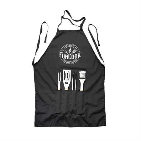 set accessori barbecue con grembiule 5 pezzi