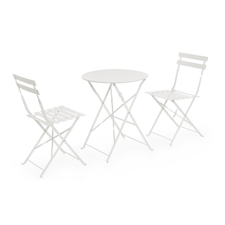 SET TAVOLO E SEDIE DA GIARDINO E BALCONE - SET BISTROT AUSTIN BIANCO