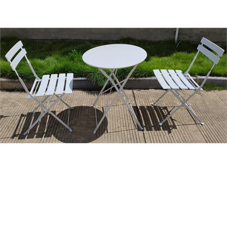 set tavolo e sedie da balcone pieghevoli bistro giotto acciaio bianco
