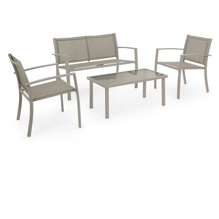 salotto da giardino bizzotto peder tortora