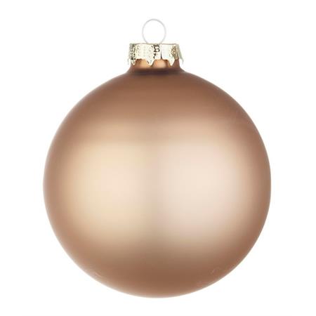 palla di natale in vetro beige opaco diametro 10 cm singola