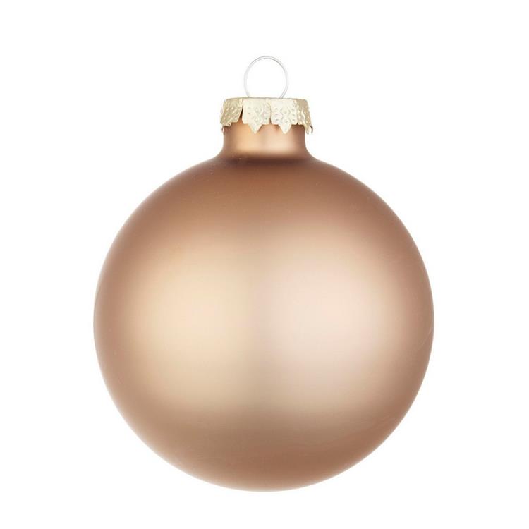 PALLA DI NATALE IN VETRO - BEIGE OPACO - ø8 CM - SINGOLA