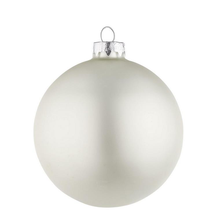 PALLA DI NATALE IN VETRO - BIANCO OPACO - ø10 CM - SINGOLA