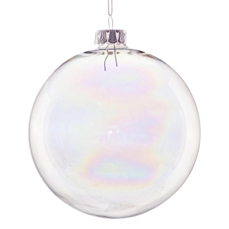 PALLA DI NATALE IN VETRO TRASPARENTE - BOLLA - ø10 CM - SINGOLA