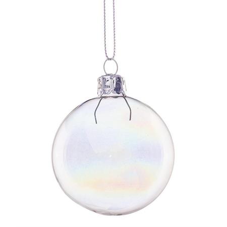 palla di natale in vetro trasparente bolla diametro 6 cm singola
