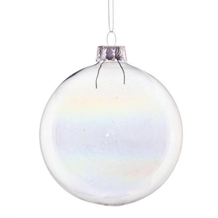 palla di natale in vetro trasparente bolla diametro 8 cm singola