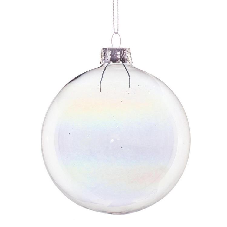 PALLA DI NATALE IN VETRO TRASPARENTE - BOLLA - ø8 CM - SINGOLA