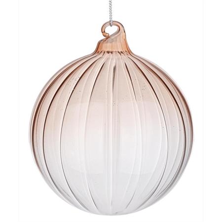 palla di natale in vetro nuance beige diametro 10 cm singola