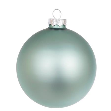 palla di natale in vetro verde lago opaco diametro 8 cm singola
