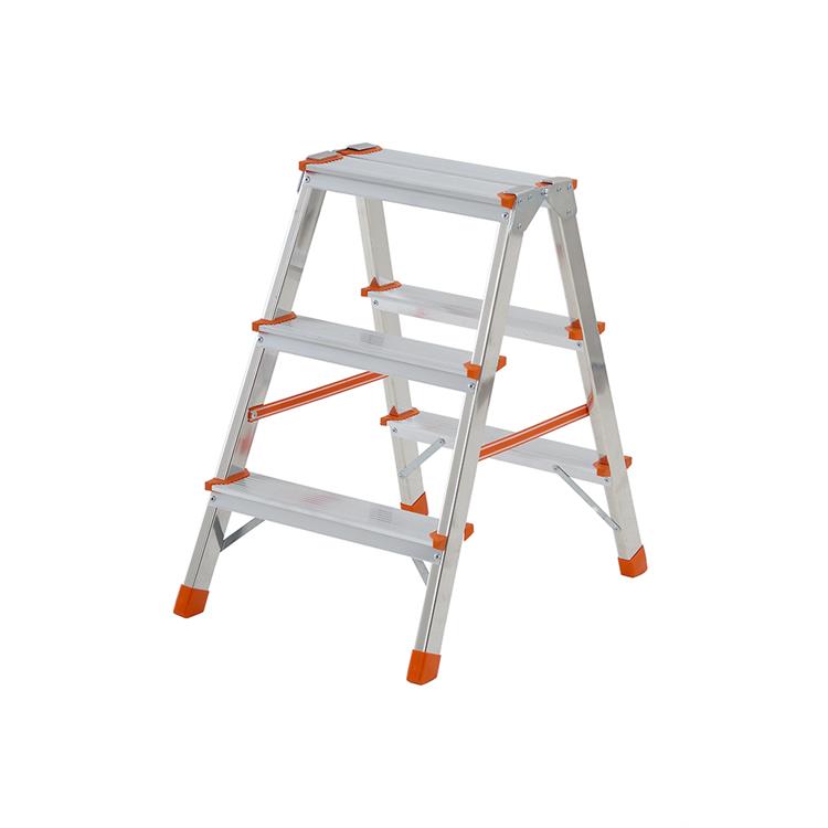 SGABELLO IN ALLUMINIO A SALITA DOPPIA 2+1 GRADINI - 