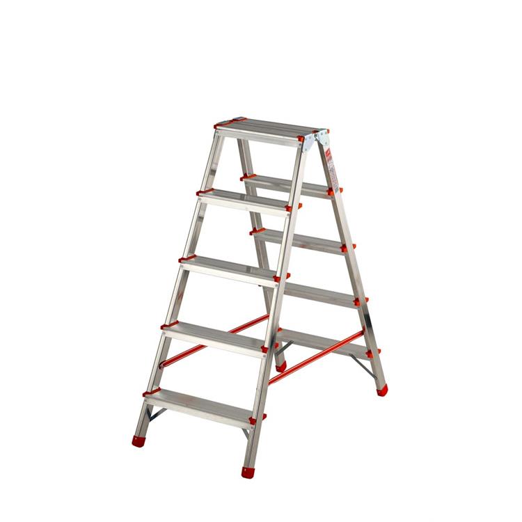 SGABELLO IN ALLUMINIO A SALITA DOPPIA 4+1 GRADINI - 