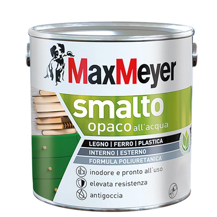 SMALTO OPACO ALL'ACQUA MAX MEYER POLIURETANICO 2LT NERO