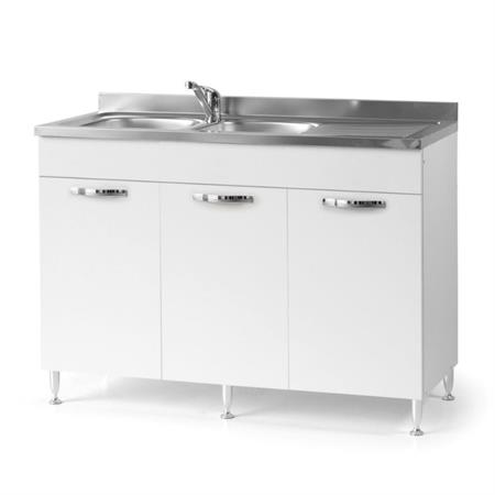 lavello cucina con sottolavello 120cm bianco gocciolatoio destro