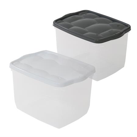 contenitore plastica trasparente con coperchio bianco antracite taratarugo 40 30 25cm