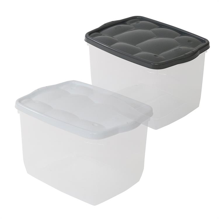 CONTENITORE PLASTICA TRASPARENTE CON COPERCHIO BIANCO ANTRACITE TARATARUGO 40 30 25cm