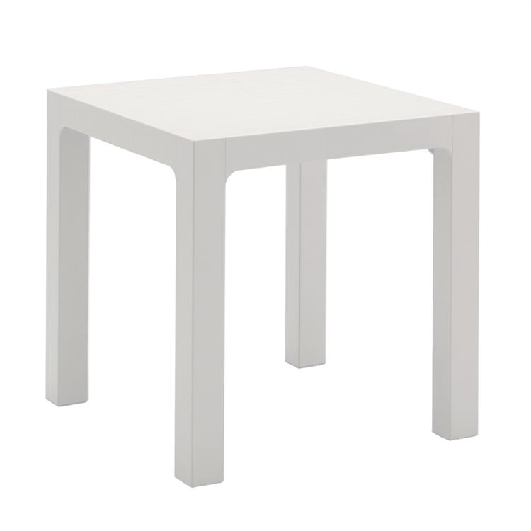TAVOLO DA GIARDINO QUADRATO ARETA 70X70CM BIANCO