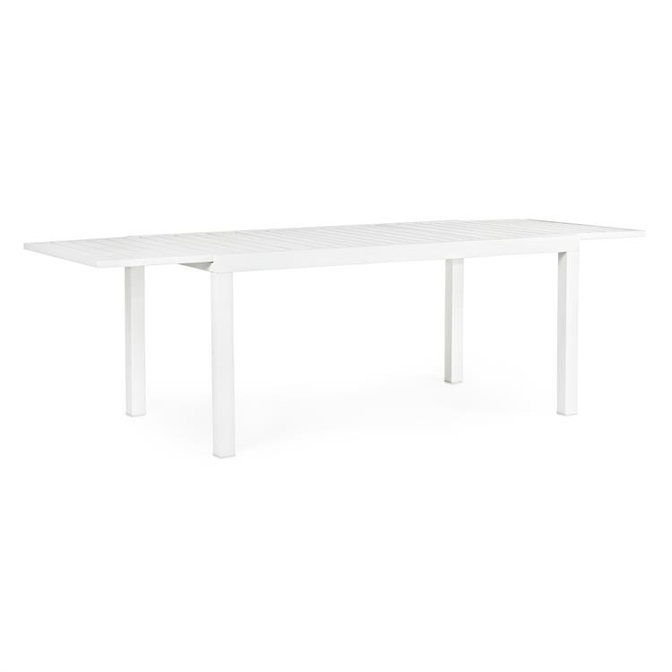TAVOLO DA GIARDINO IN ALLUMINIO ALLUNGABILE - HILDE - 160-240 CM - BIANCO