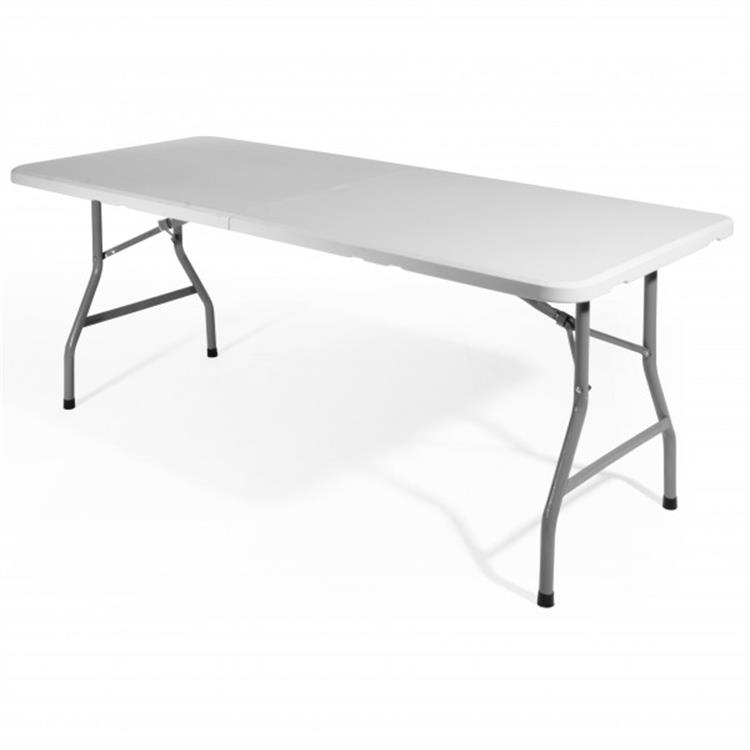 TAVOLO PIEGHEVOLE DA GIARDINO IN PLASTICA 180x70 - BIANCO - VERDELOOK