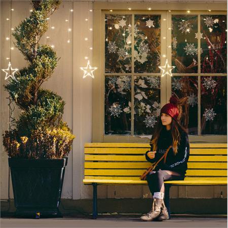 tenda luminosa stelle ice light 150 led 4 mt luce bianco caldo