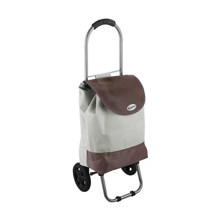 trolley spesa bicolore beige noce 32x25x88h