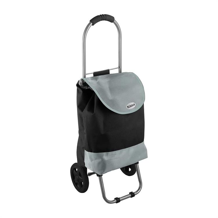 TROLLEY SPESA BICOLOR NERO/GRIGIO 32X25X88H