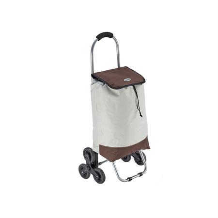 trolley spesa trio bicolore beige noce 32x25x88h
