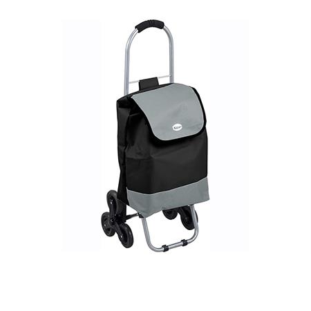 trolley spesa trio bicolore nero grigio 32x25x88h