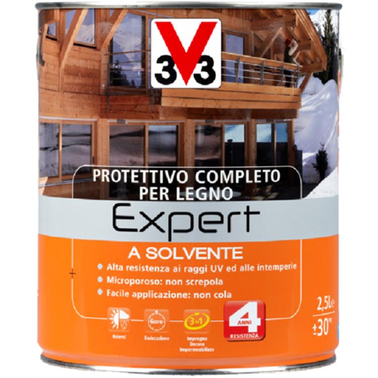 V33 PROTETTIVO COMPLETO PER LEGNO EXPERT A SOLVENTE 2.5LT NOCE MEDIO