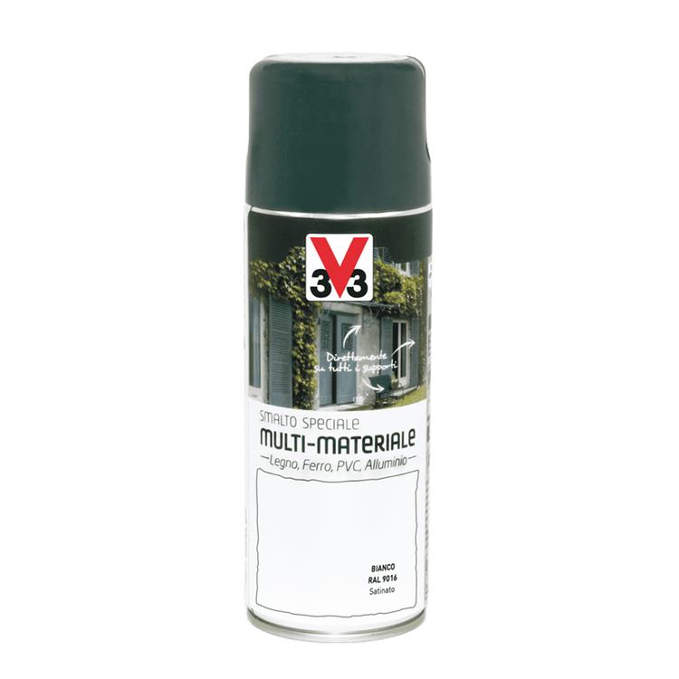 V33 SMALTO A SOLVENTE MULTI MATERIALE 4 in 1 - 400ml SPRAY MARRONE