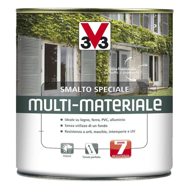 V33 SMALTO A SOLVENTE MULTI MATERIALE 4 in 1 - 0.5L BLU