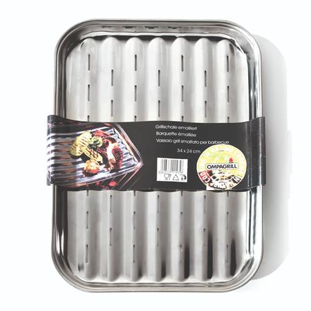 vassoio in acciaio inox grill e barbecue 34x24 cm