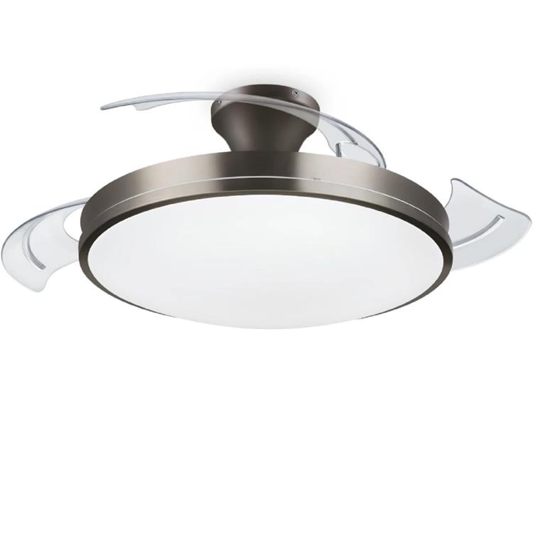 PLAFONIERA CON VENTILATORE ATLAS 35+28W: LUCE LED E REFRIGERAZIONE COLORE NICHEL