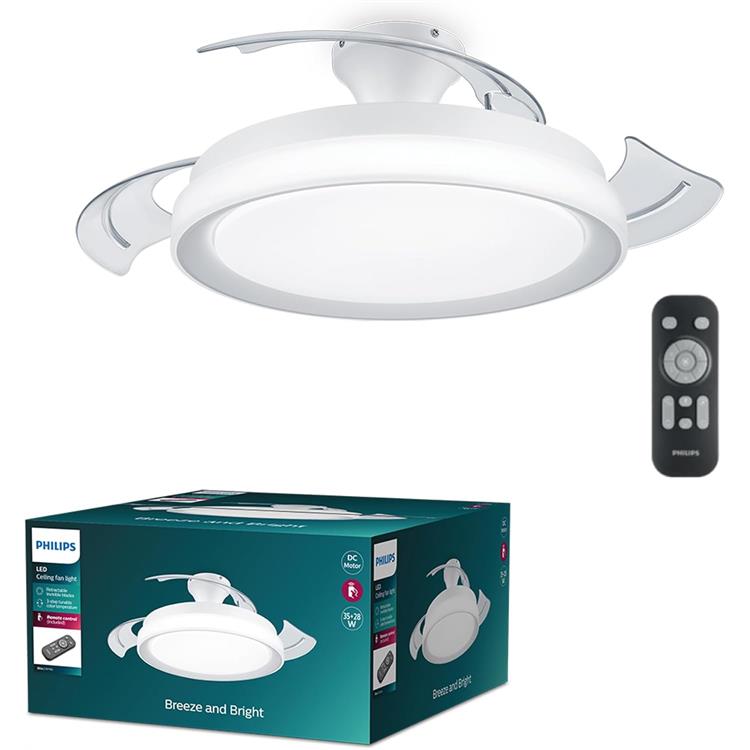 PLAFONIERA CON VENTILATORE BLISS 35+28W: LUCE LED E VENTILAZIONE SILENZIOSA COLORE BIANCO