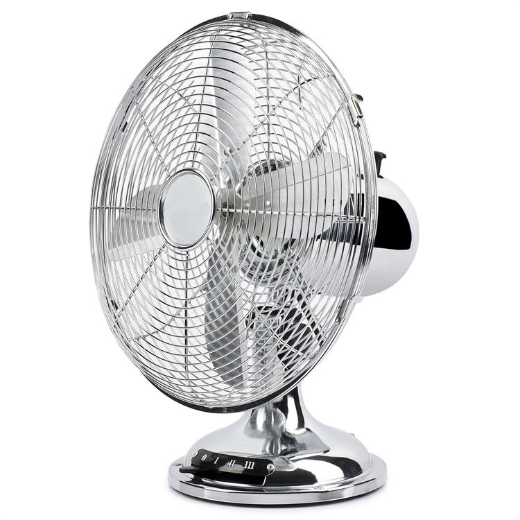 VENTILATORE DA TAVOLO CROMATO 3 VELOCITA' DIAMETRO 30 CM.