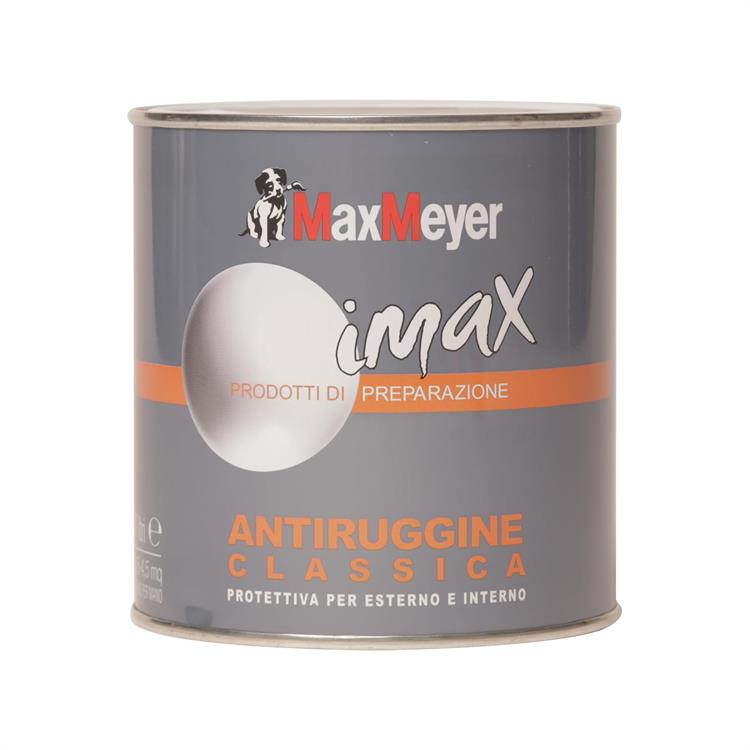 VERNICE ANTIRUGGINE CLASSICO PER FERRO E GHISA - ROSSO OSSIDO - MAXMEYER - 0,5 LT