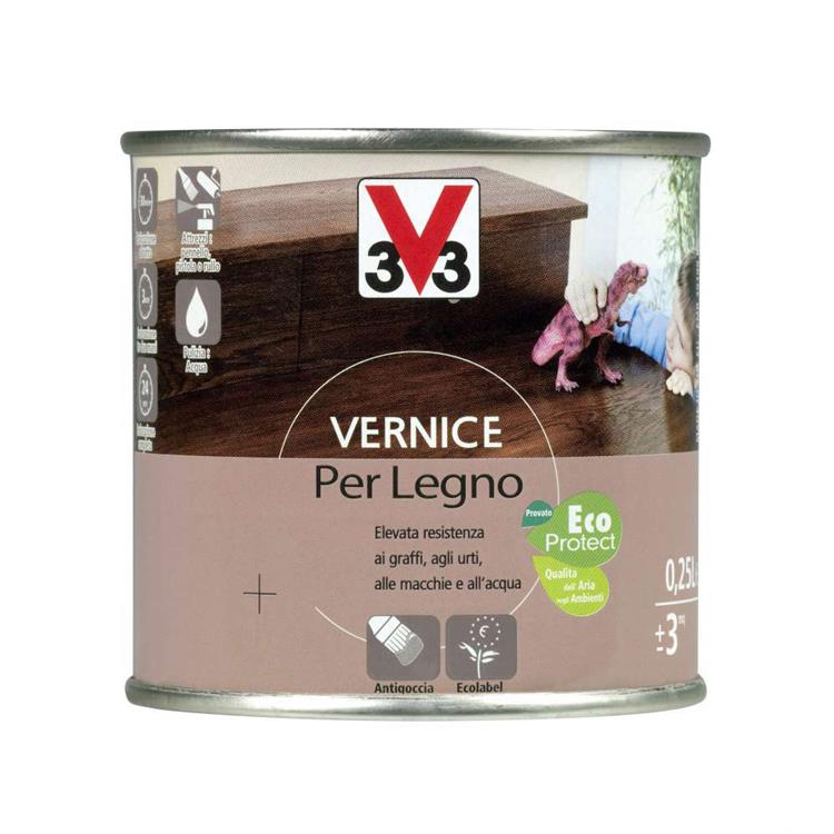VERNICE PER LEGNO COLORATA V33 0.25LT CIOCCOLATO SATINATO