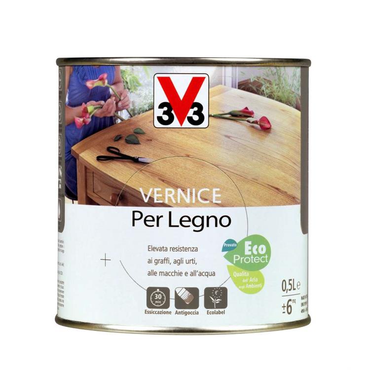VERNICE PER LEGNO V33 0.5LT INCOLORE BRILLANTE